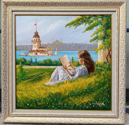 Kız kulesi yağlıboya